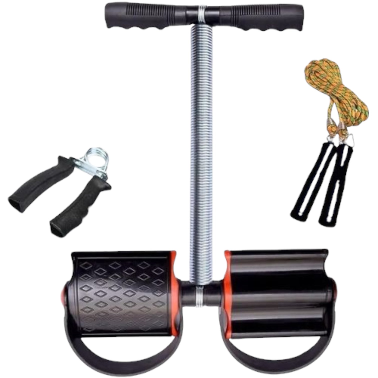 Kit 3pcs rameurs à ressort , poignée et corde à sauter
