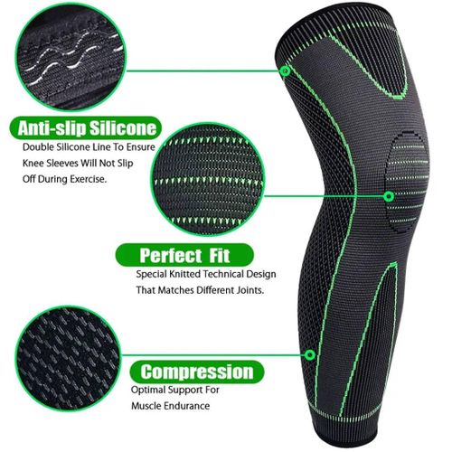 Genouillère longue élastique avec Compression, 1 pièce